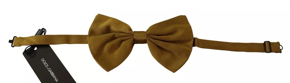 Dolce & Gabbana Yellow Mustard Silk Butterfly Bow Tie Men