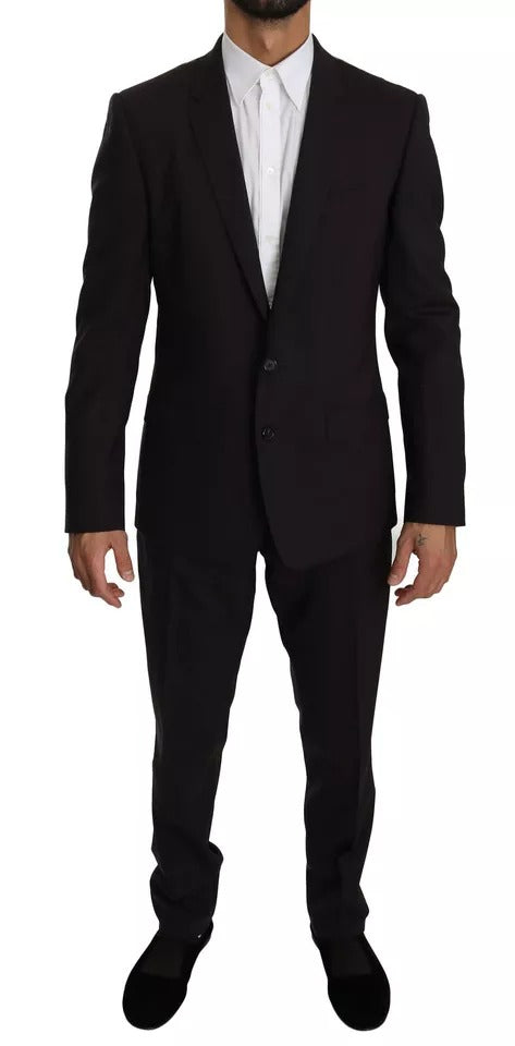 Dolce & Gabbana Purple Wool Stretch 2 Piece MARTINI Suit