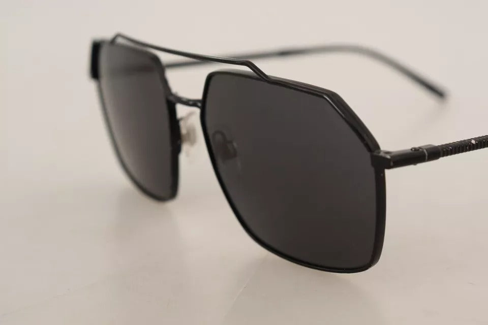 Dolce & Gabbana DG2250 Black Metal Full Rim Square Eyewear Sunglasses