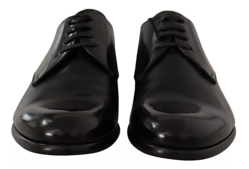 Dolce & Gabbana Black Leather Lace Up Mens Formal Derby Shoes