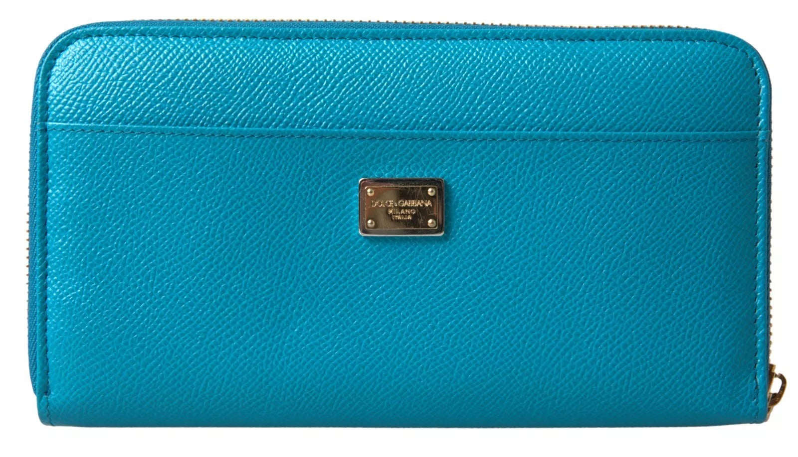 Dolce & Gabbana Wallet Light Blue LOVE Leather Zip Around Continental