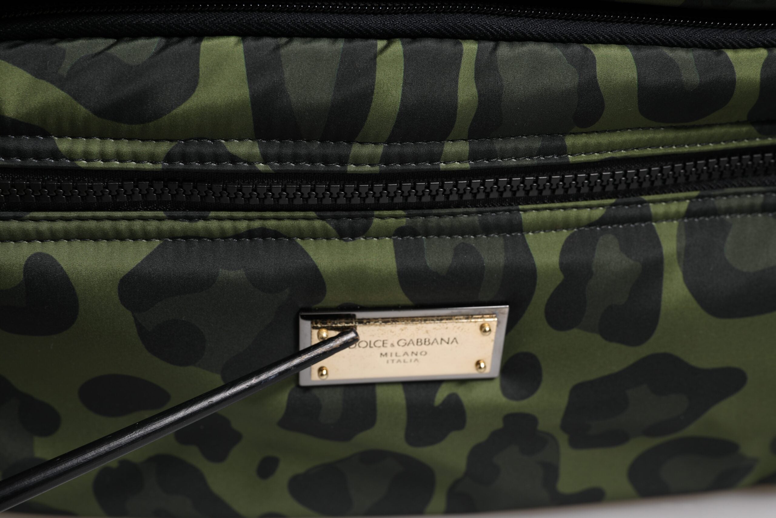 Dolce & Gabbana Green Polyester Leopard Print Shell Messenger Bag