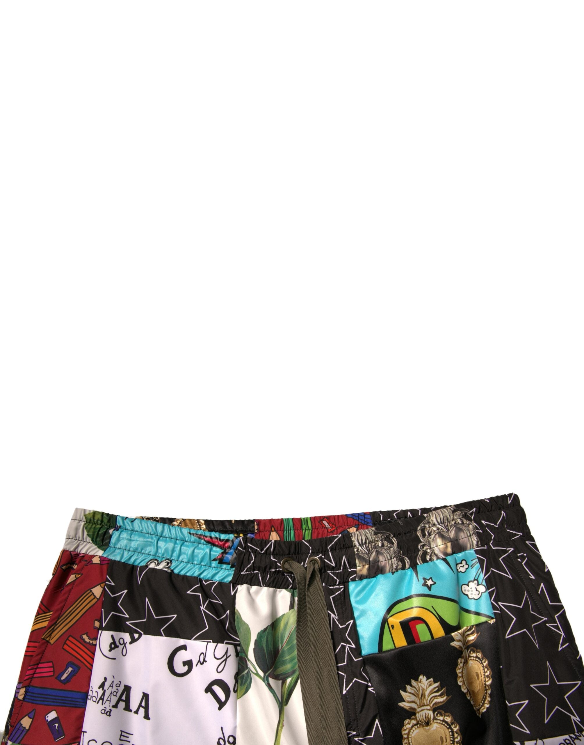 Dolce & Gabbana Multicolor Patchwork Cargo Bermuda Shorts