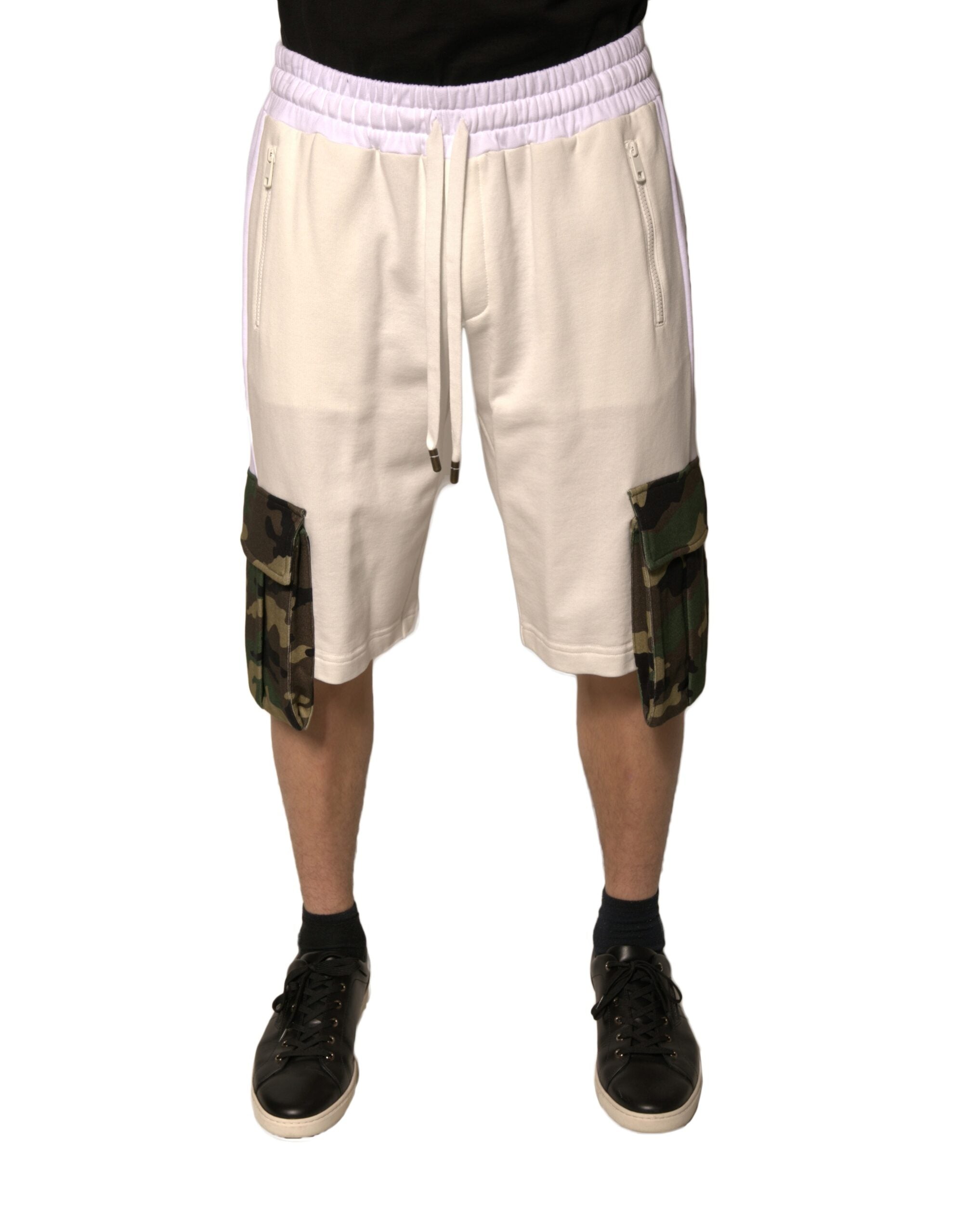 Dolce & Gabbana Beige Cotton Men Casual Cargo Bermuda Shorts