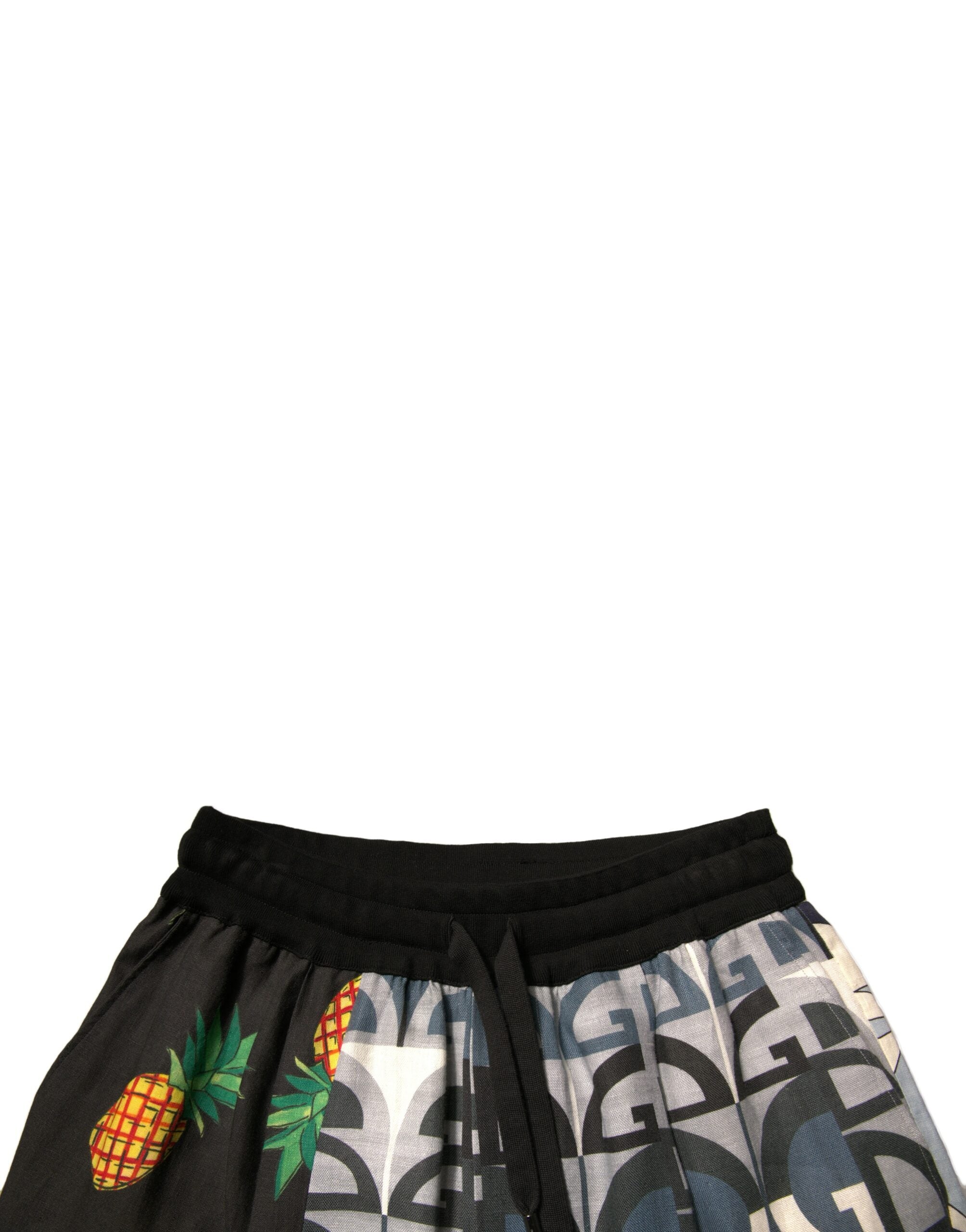 Dolce & Gabbana Multicolor Patchwork Linen Bermuda Shorts