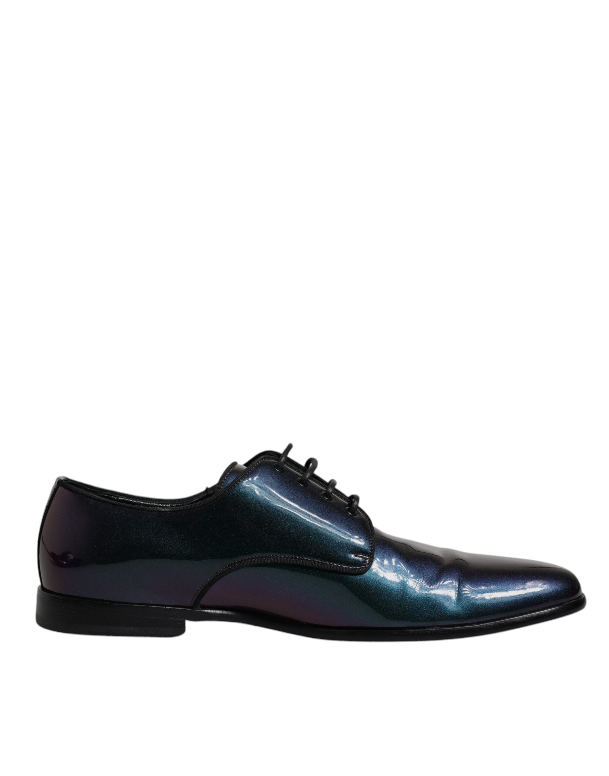 Dolce & Gabbana Multicolor Peacock Patent Leather Derby Men Dress Shoes