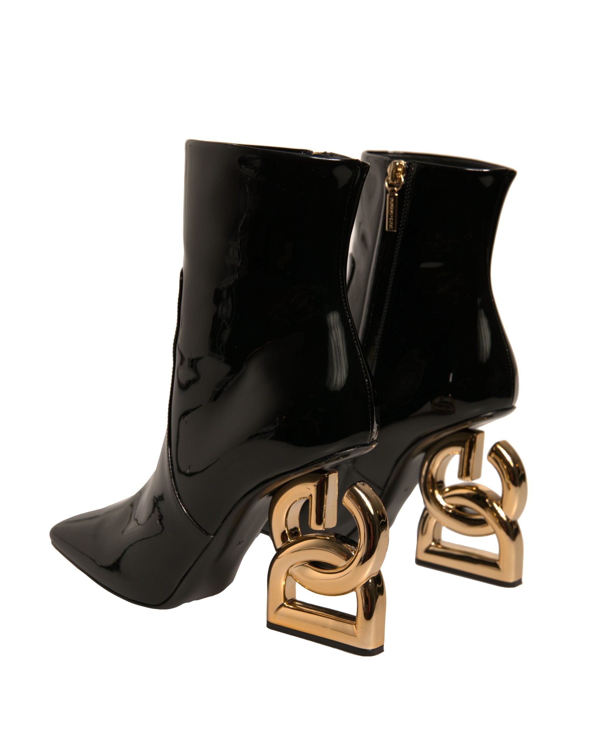 Dolce & Gabbana Black Jackie Leather Mid Calf Boots Shoes