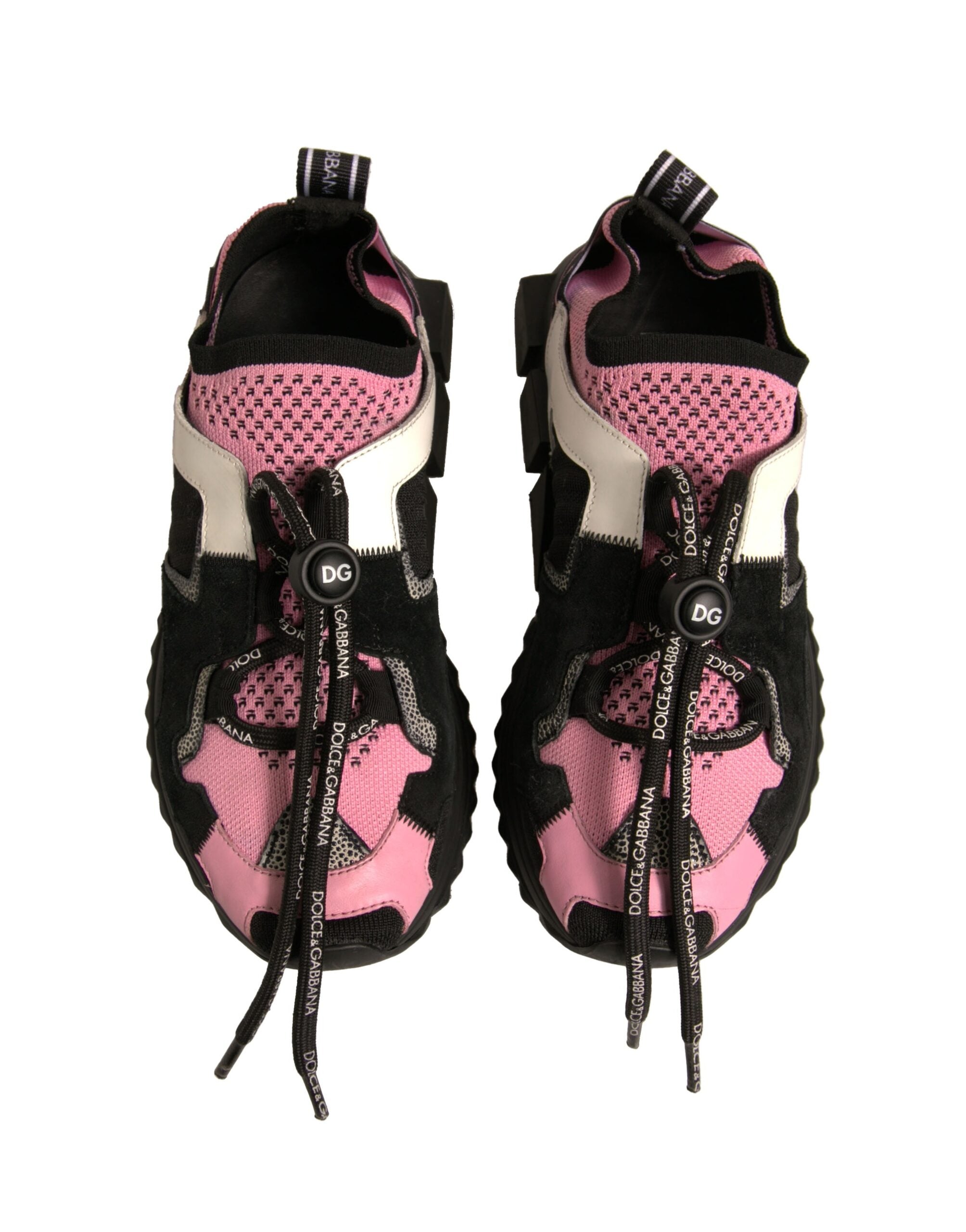 Dolce & Gabbana Black Pink Sorrento Trekking Sneakers Shoes