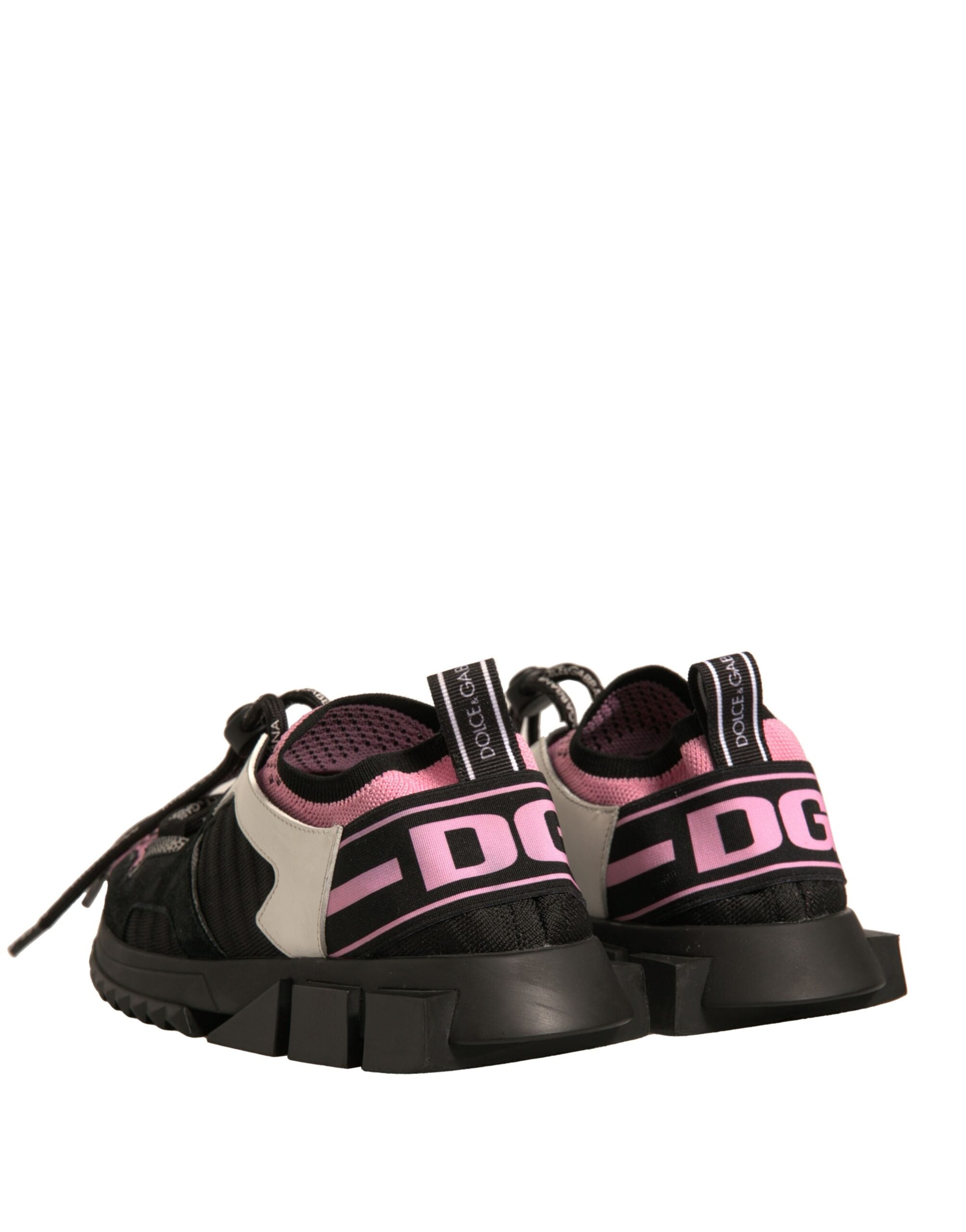 Dolce & Gabbana Black Pink Sorrento Trekking Sneakers Shoes