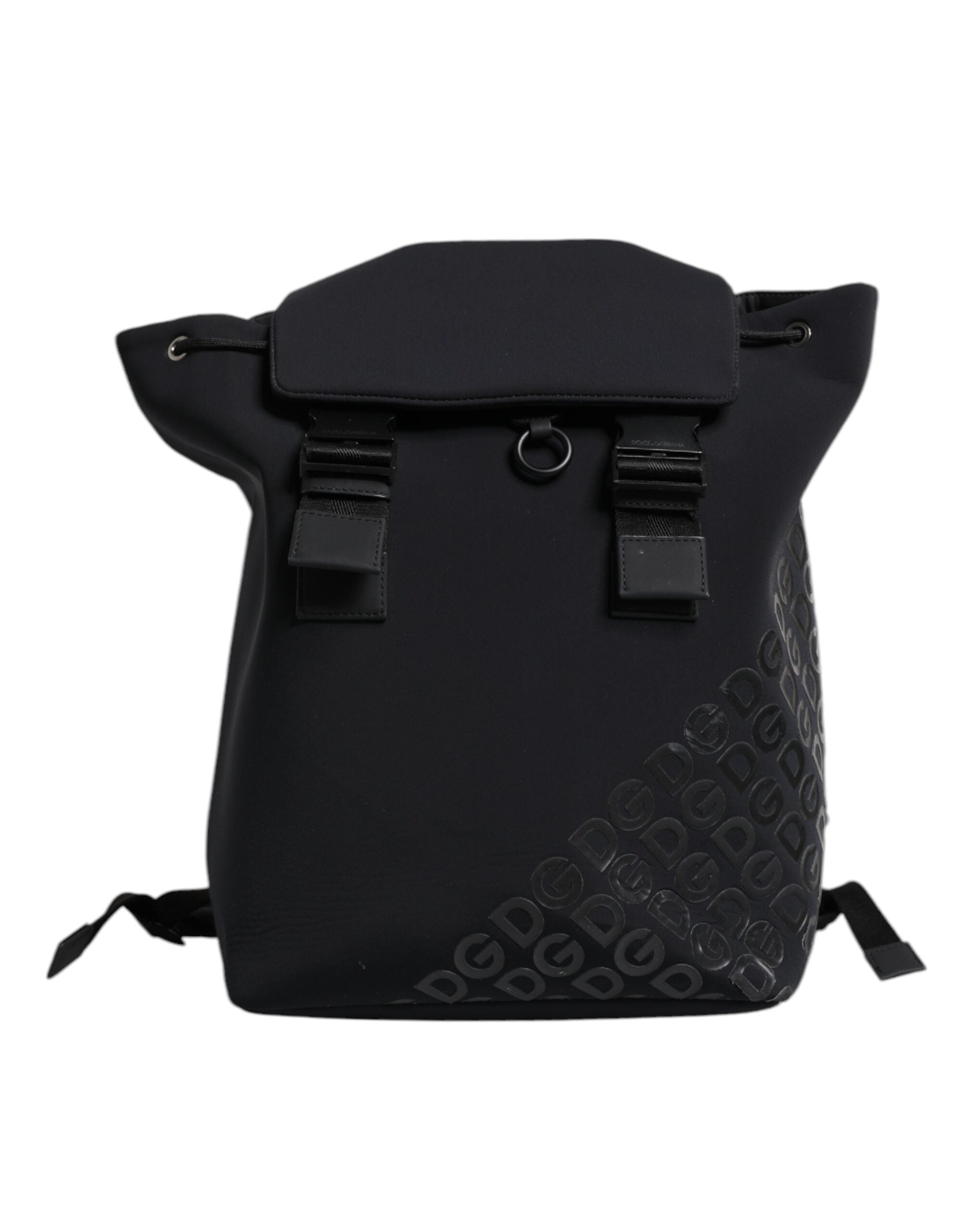 Dolce & Gabbana Black Neoprene Nylon DG Logo School Backpack Bag