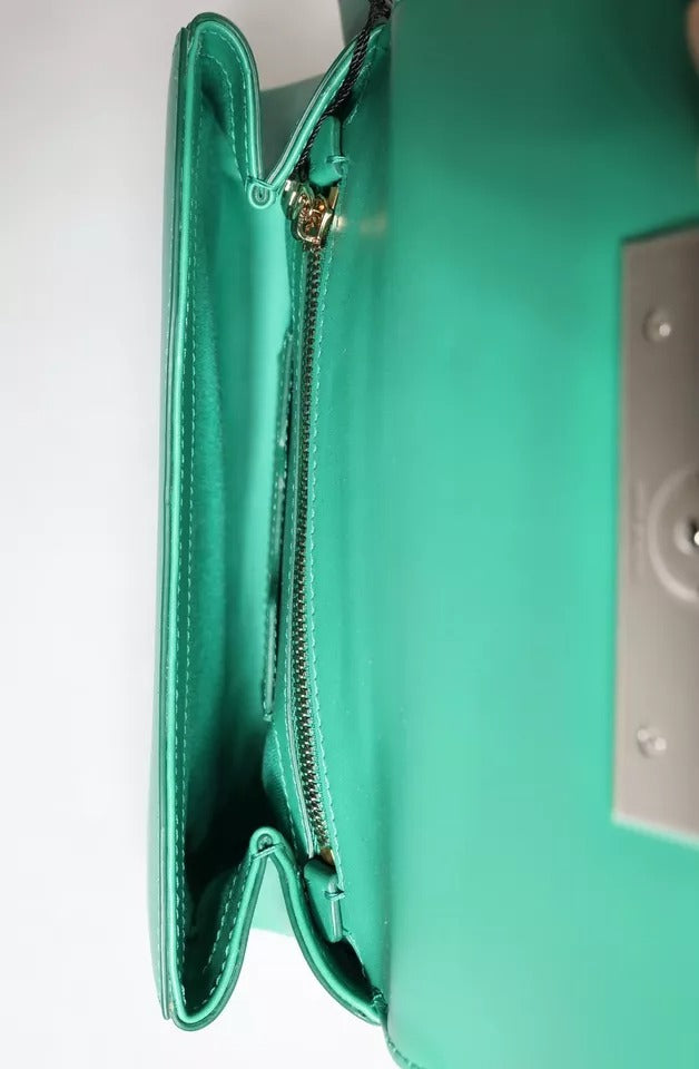 Dolce & Gabbana Emerald Green CalfskinLeather DG Logo Shoulder Bag