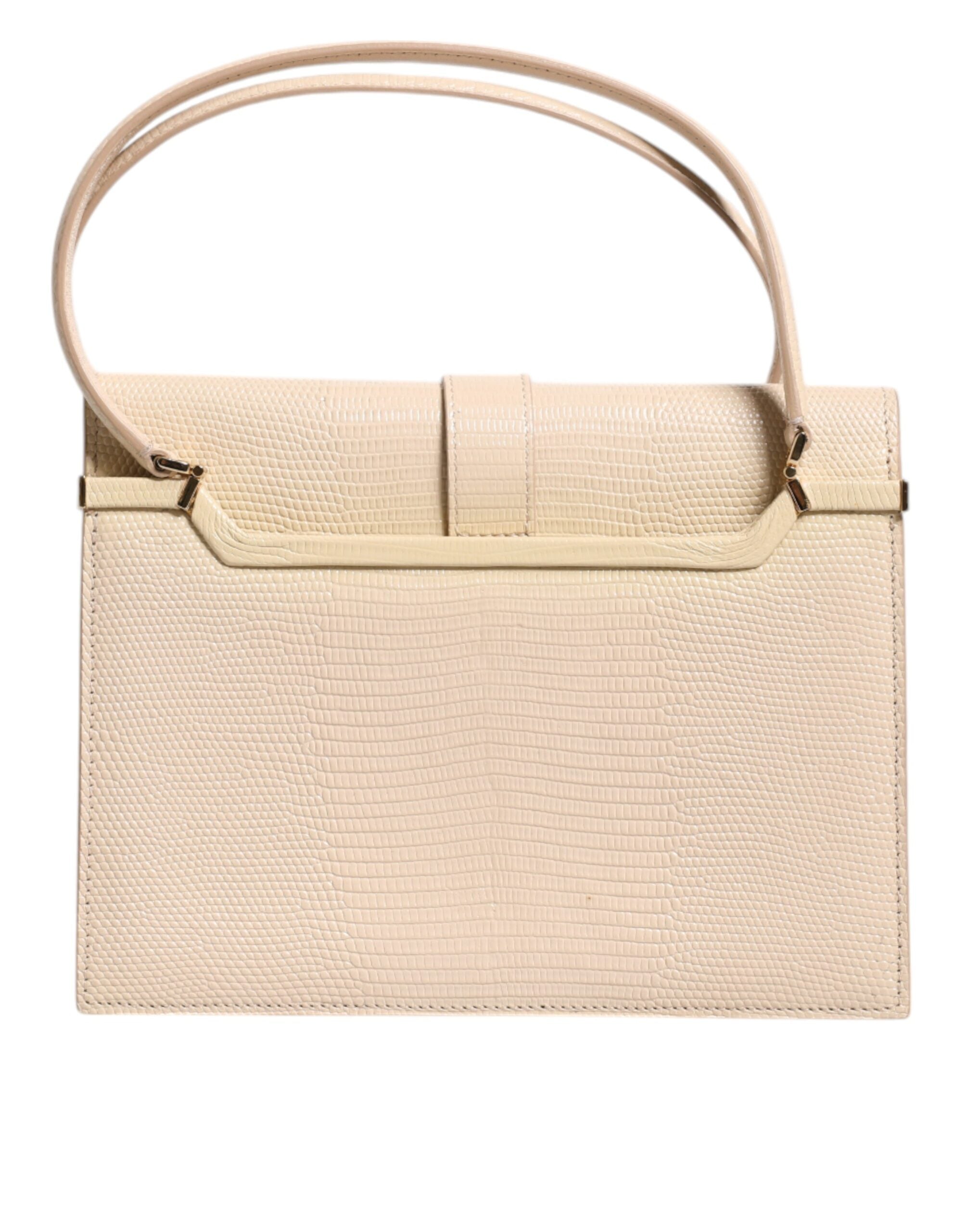 Dolce & Gabbana Beige Leather Ingrid Top Handle Shoulder Bag