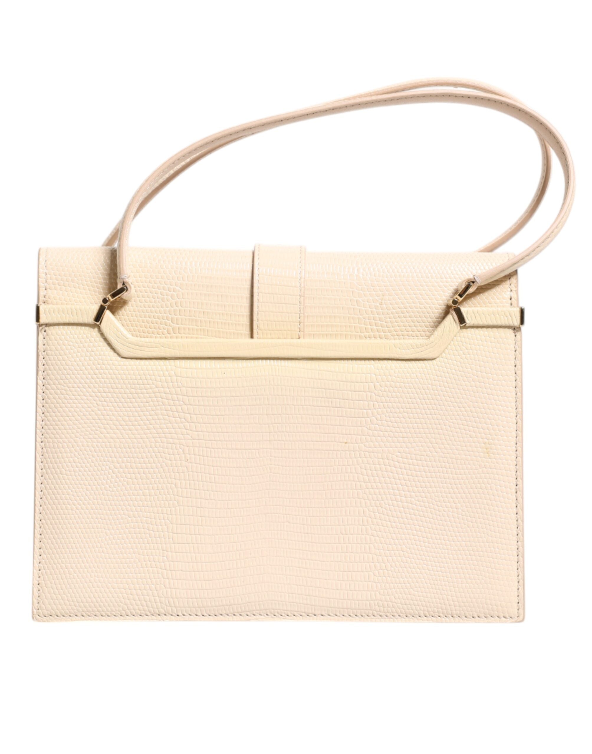 Dolce & Gabbana Beige Leather Ingrid Top Handle Shoulder Bag