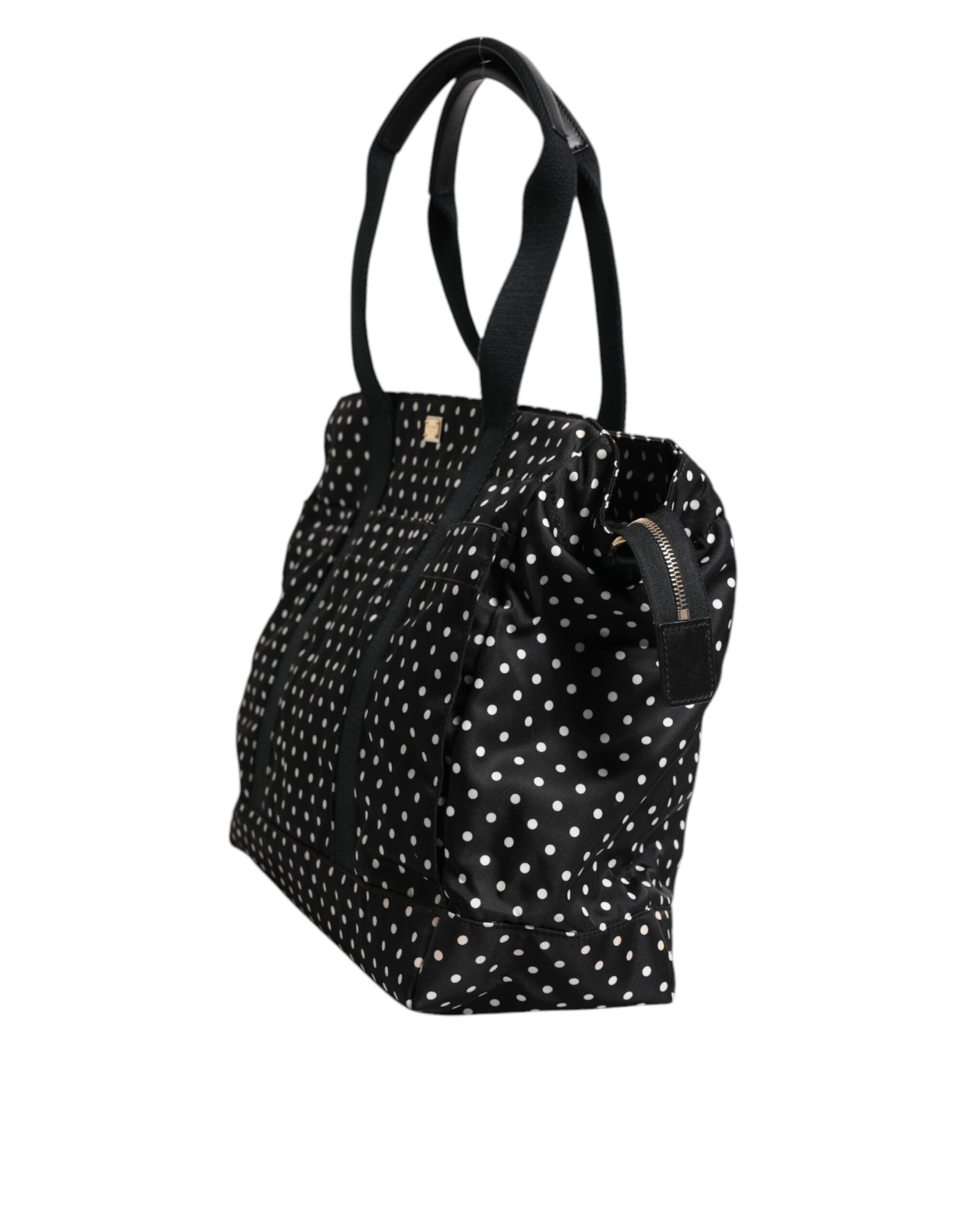 Dolce & Gabbana Black PolkaDot Nylon Shoulder Baby Tote Diaper Bag