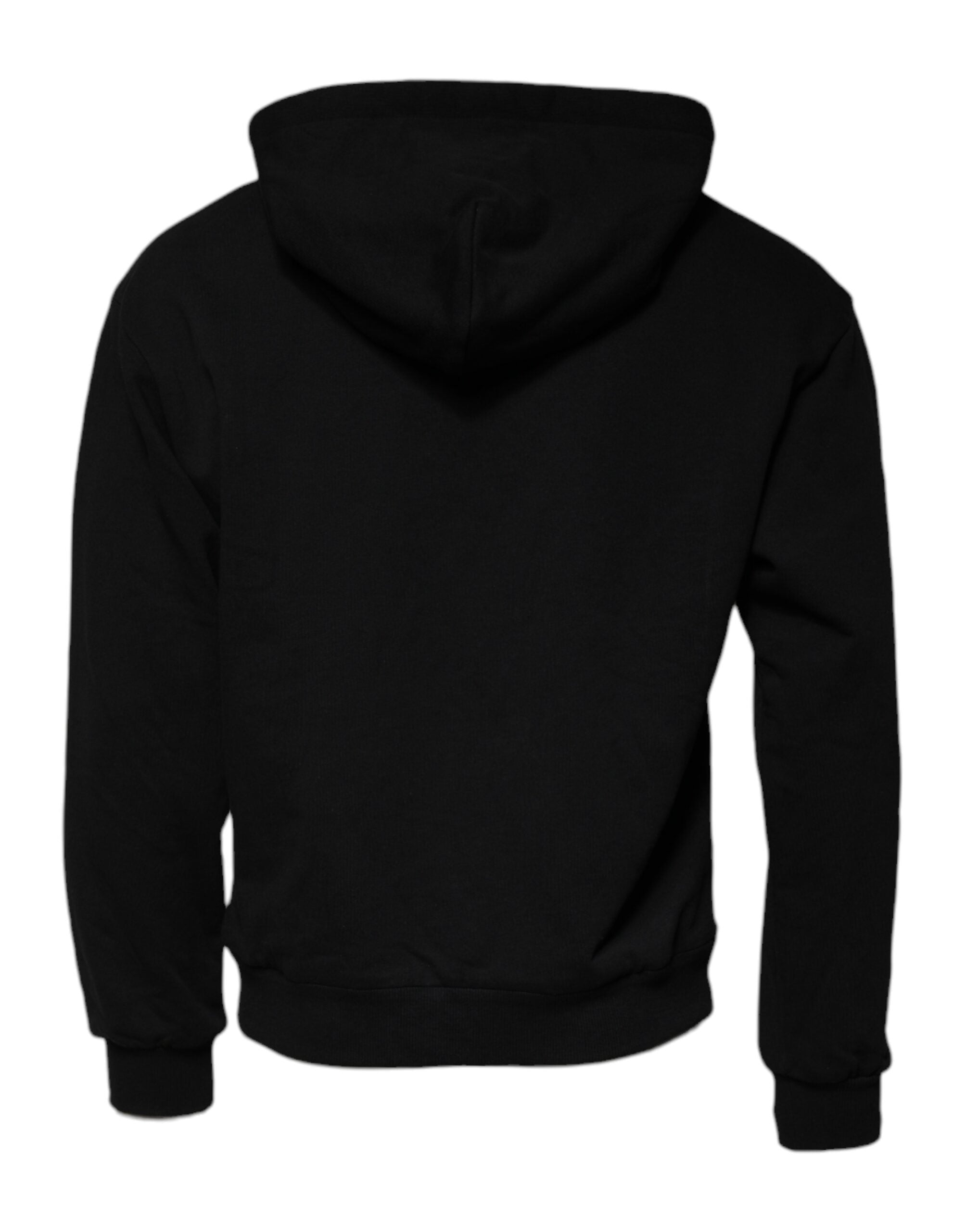 Dolce & Gabbana Black Logo Cotton Hooded Sweatshirt Sweater