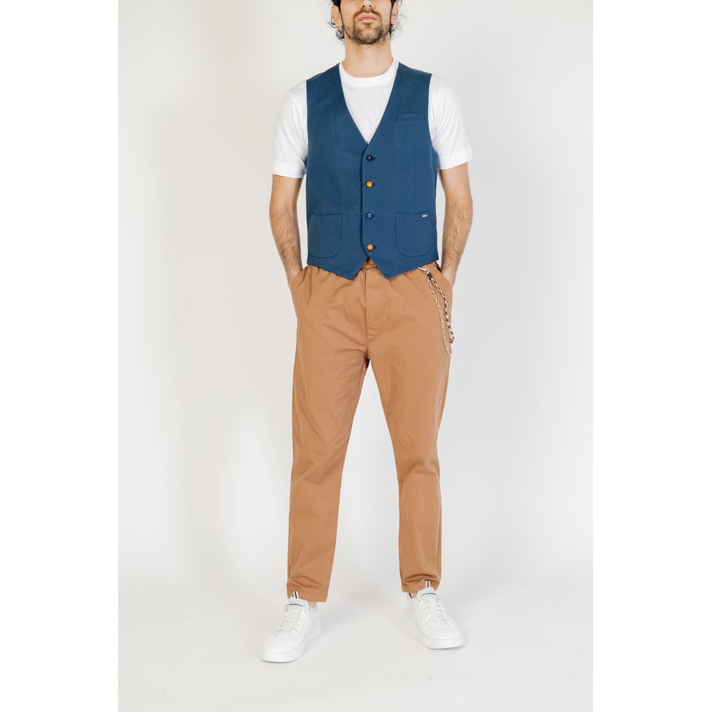 Gianni Lupo Blue Cotton Vest