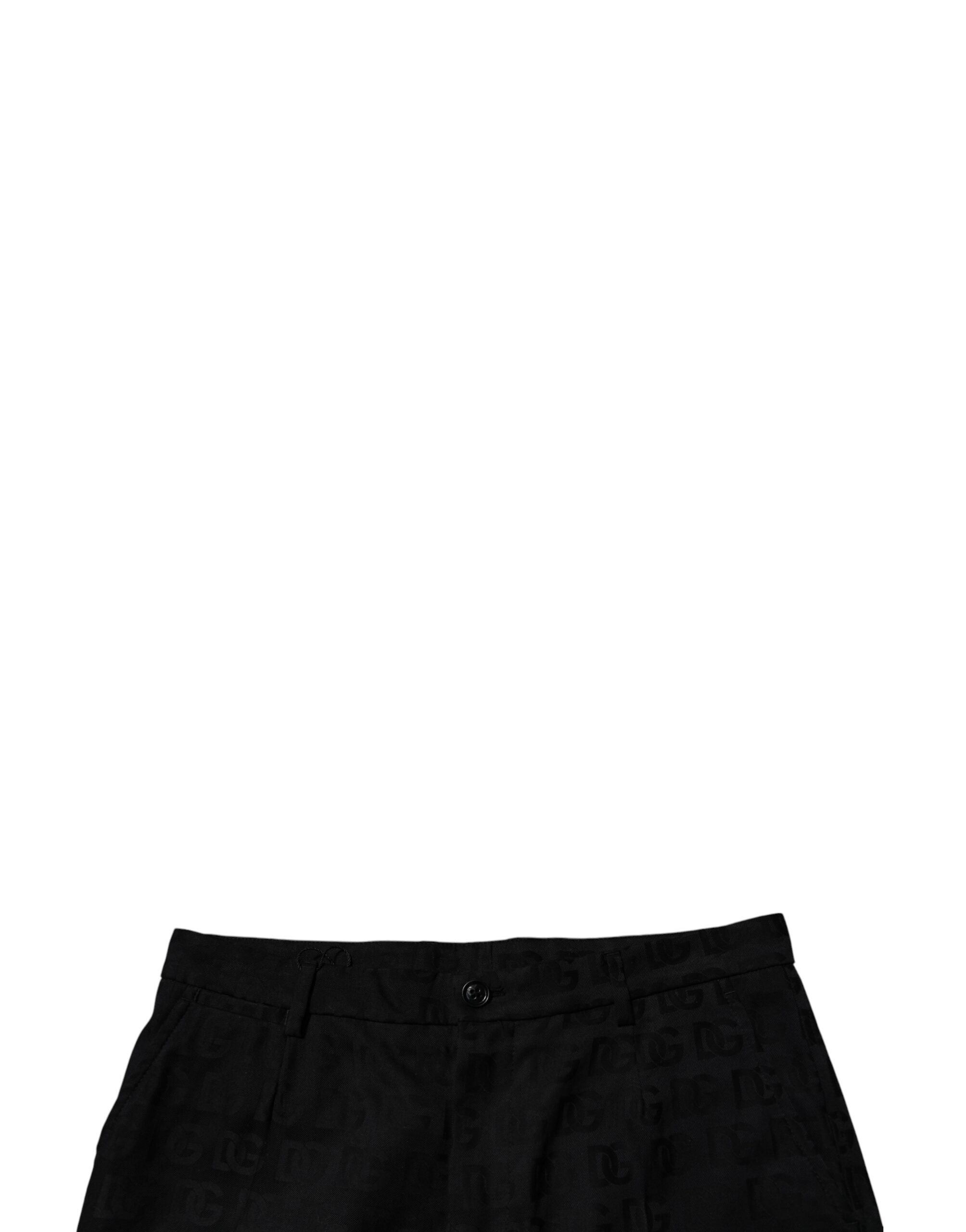 Dolce & Gabbana Black Cotton Casual Mid Waist Chino Shorts