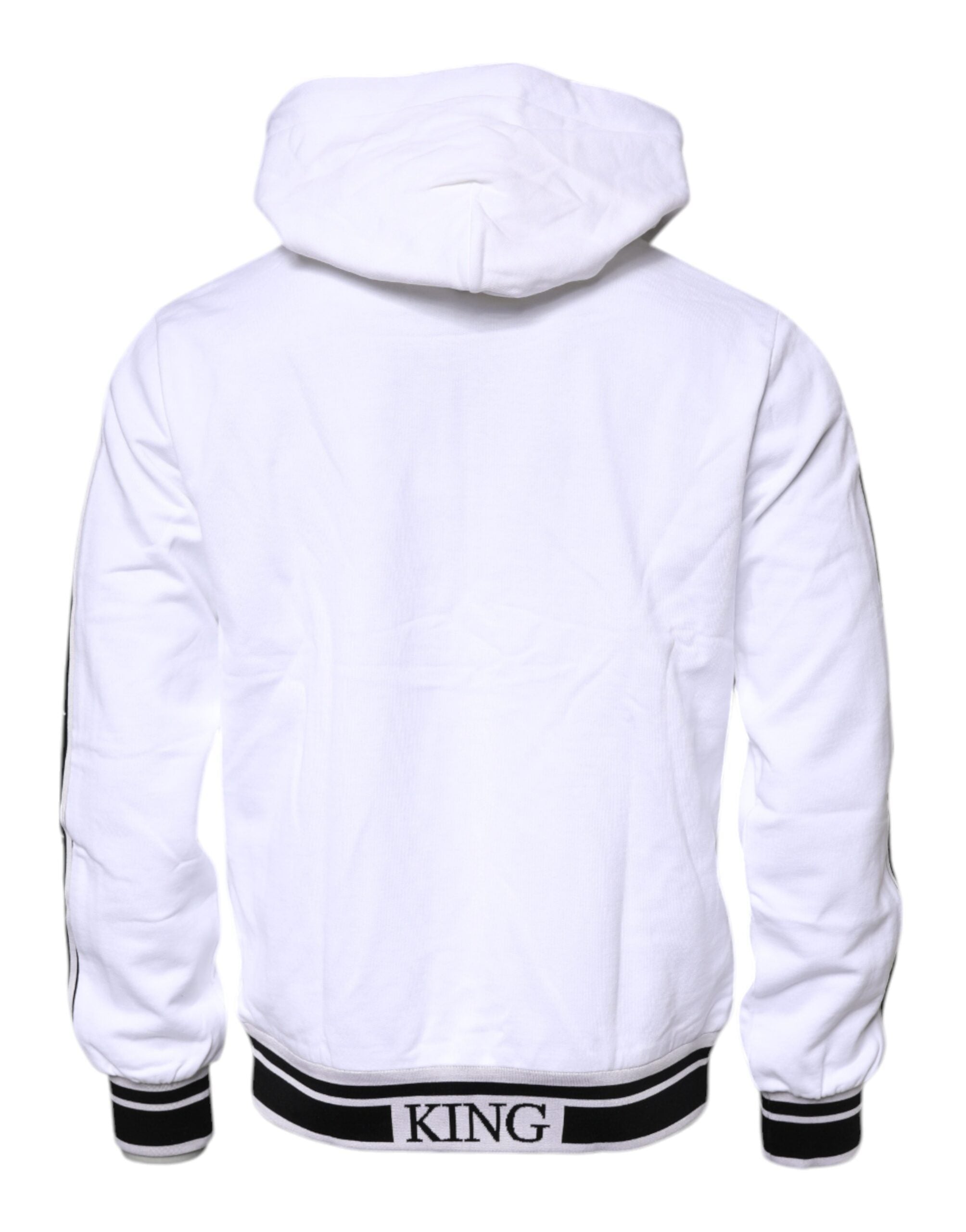 Dolce & Gabbana White Full Zip Hooded Sweatshirt Sweater