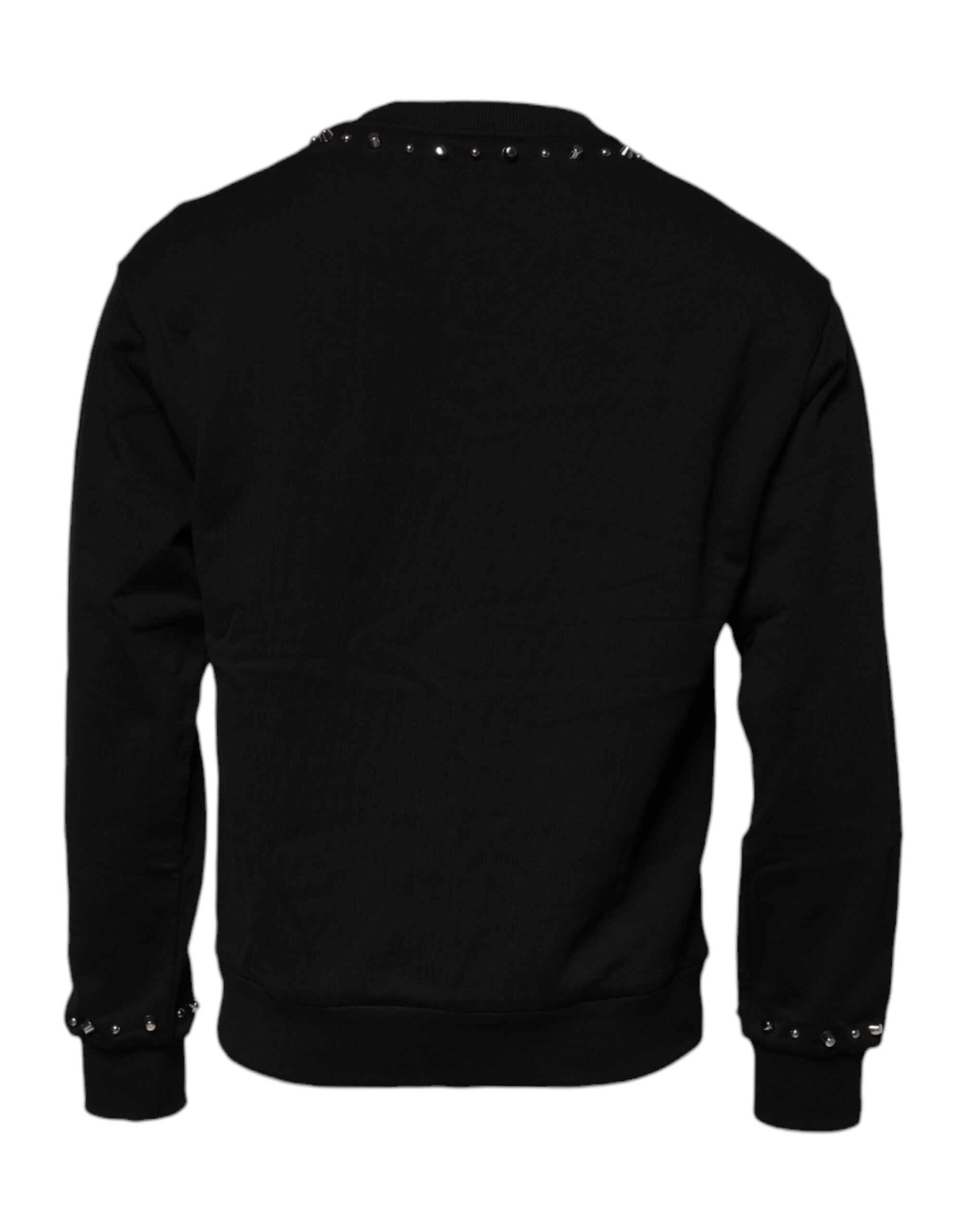 Dolce & Gabbana Black Logo Stud Pullover Sweatshirt Sweater