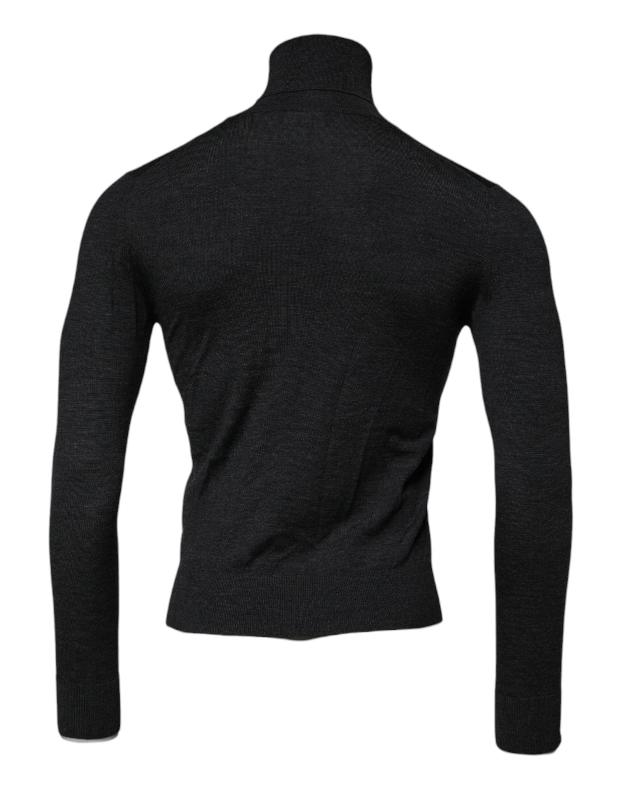 Dolce & Gabbana Black Wool Turtleneck Pullover Sweater