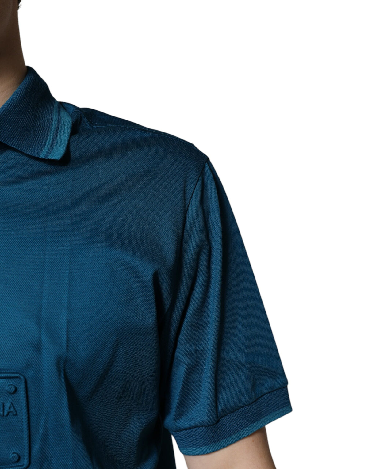 Dolce & Gabbana Blue Logo Cotton Men Polo Shirt T-shirt