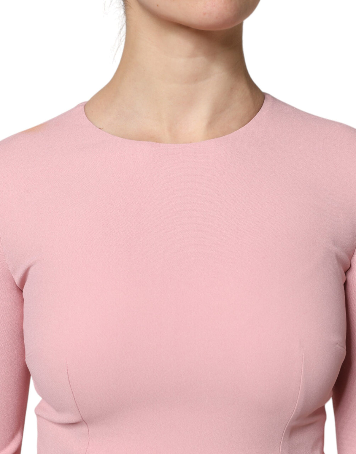Dolce & Gabbana Pink A-line Flare Viscose 3/4 Sleeves Dress