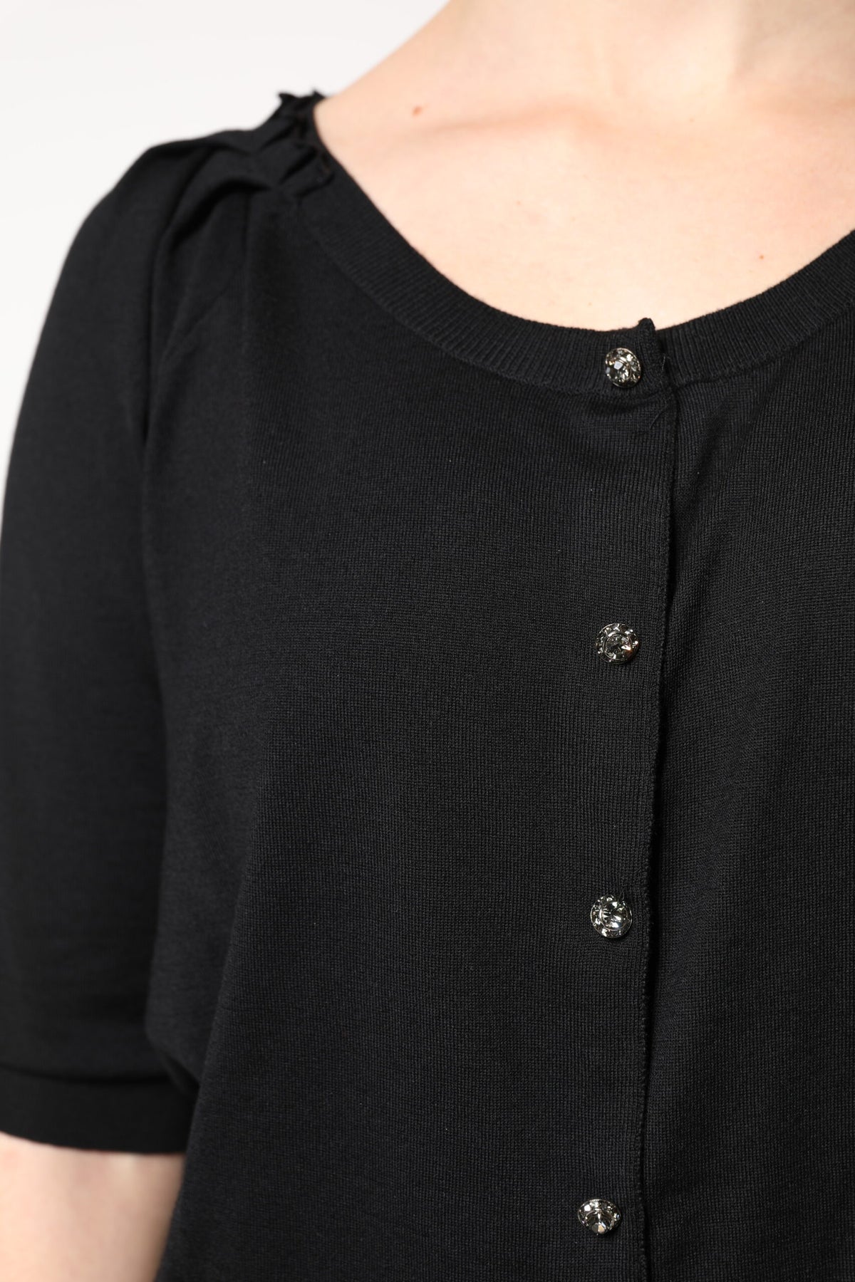 Dolce & Gabbana Black Button Down Short Sleeve Blouse Top