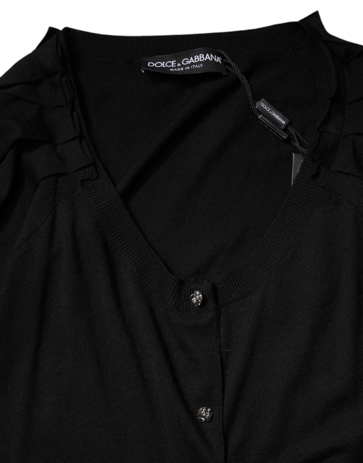 Dolce & Gabbana Black Button Down Short Sleeve Blouse Top