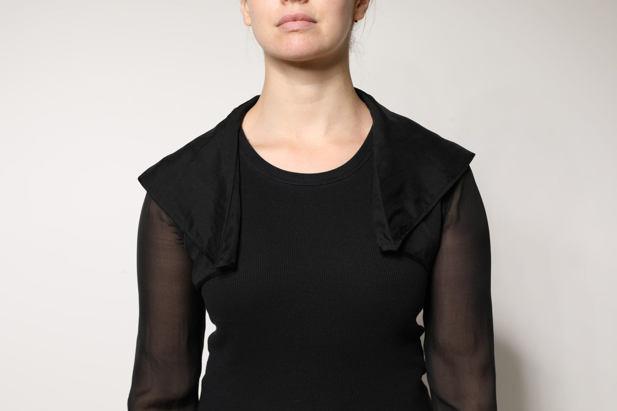 Dolce & Gabbana Black Silk Sheer Long Sleeves Blouse Top