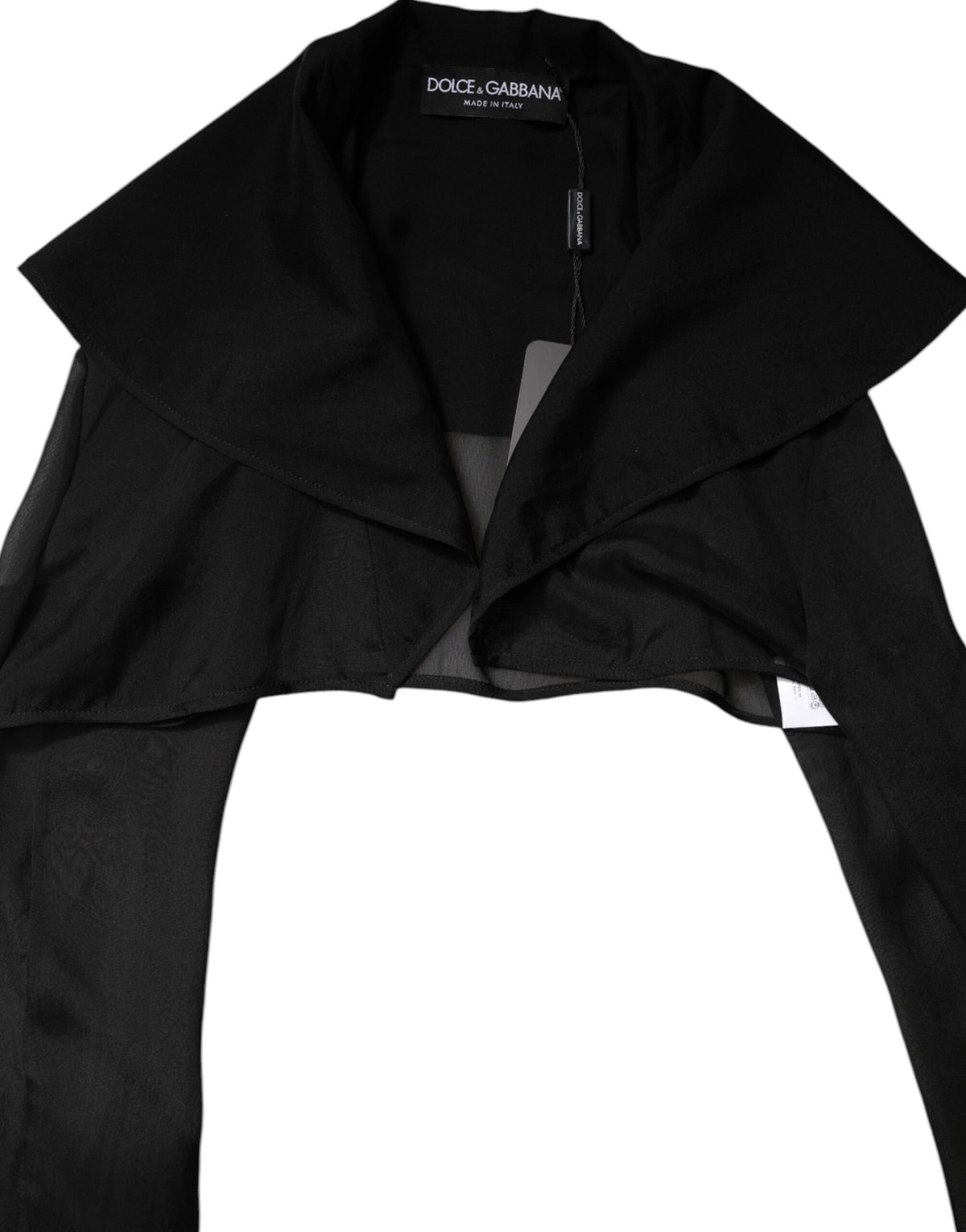 Dolce & Gabbana Black Silk Sheer Long Sleeves Blouse Top