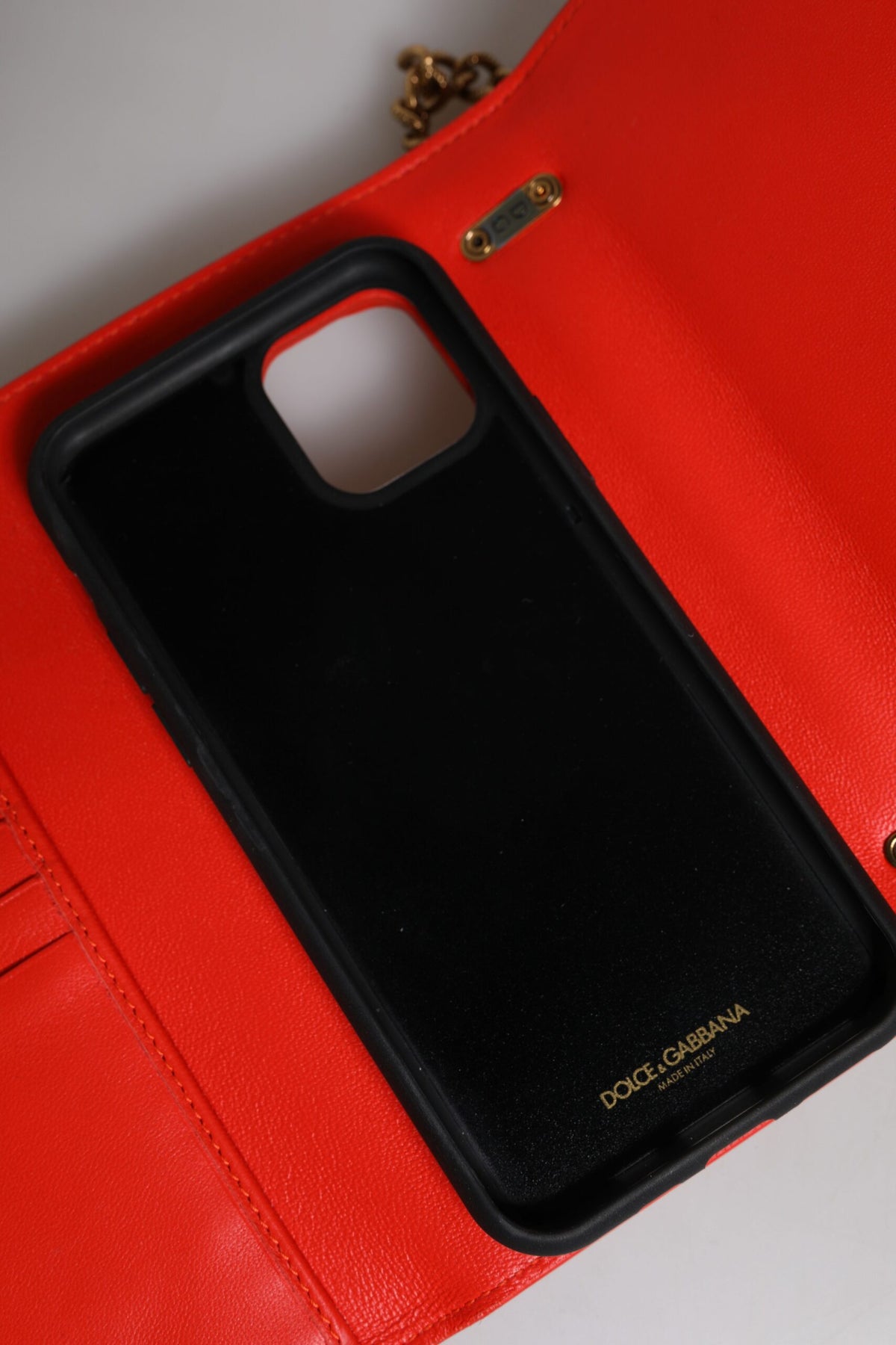 Dolce & Gabbana Red Quilted Devotion Crossbody Chain Phone Cover Bag