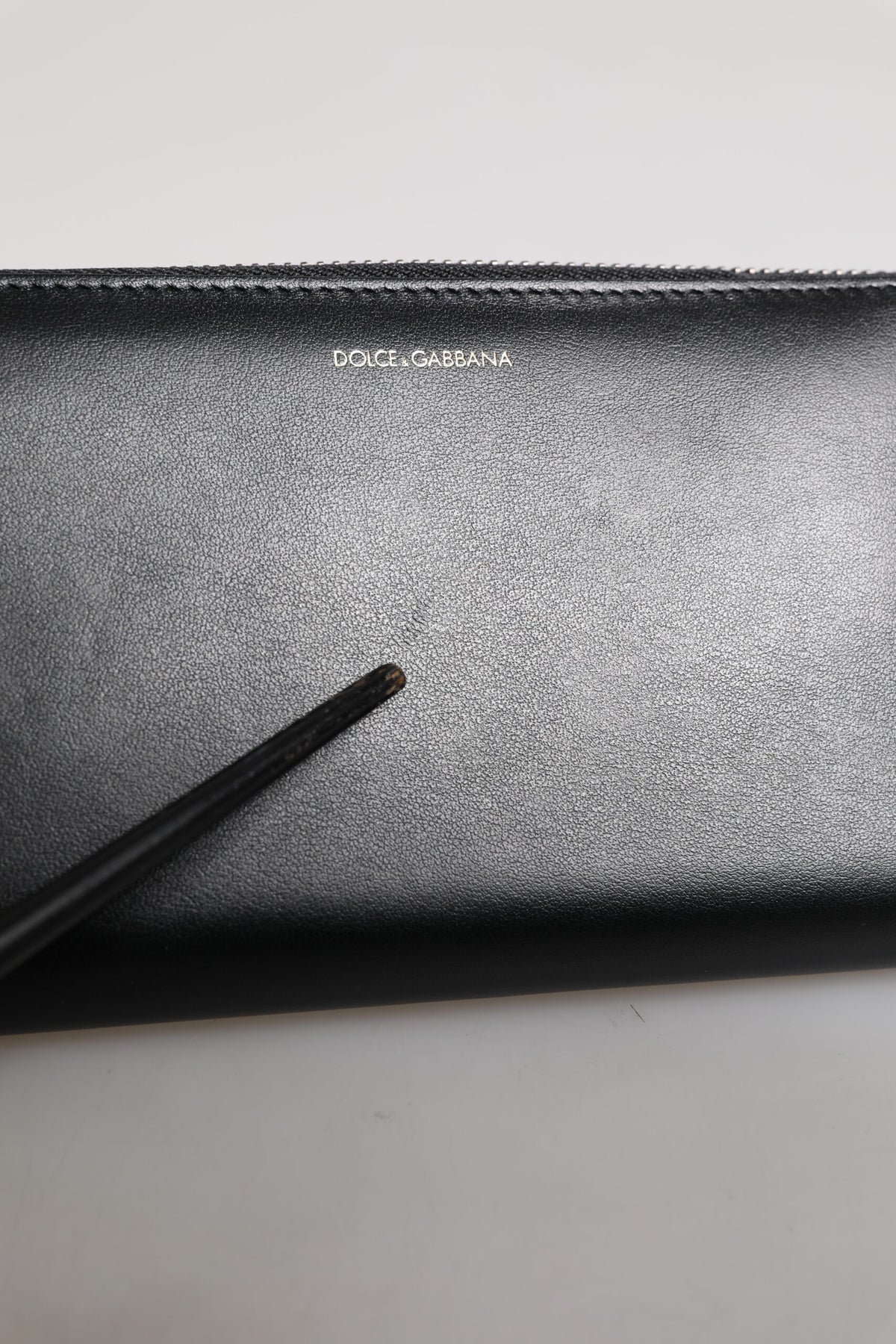 Dolce & Gabbana Black Blue Exotic Leather Embossed Continental Wallet