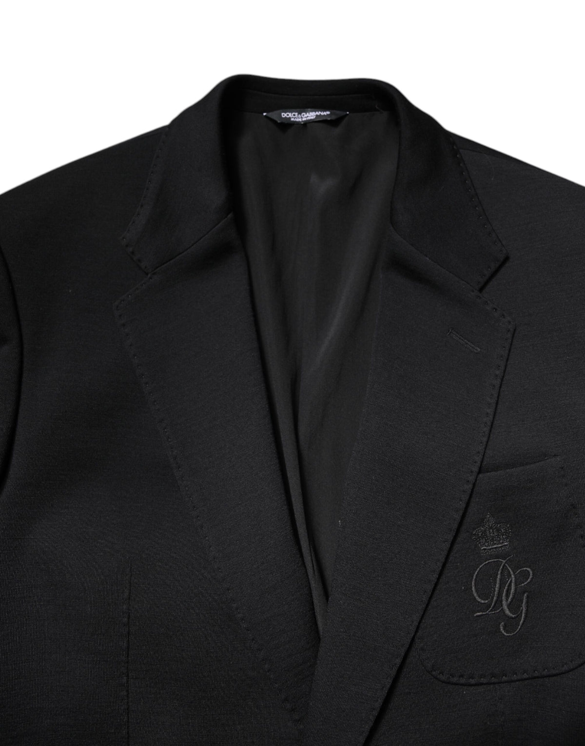 Dolce & Gabbana Black Wool Slim Fit Coat Blazer Jacket Suit
