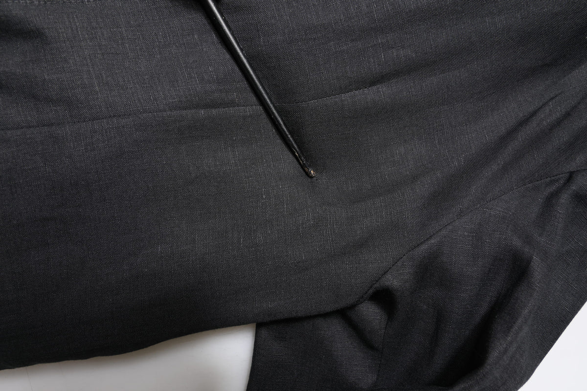 Dolce & Gabbana Black Linen Single Breasted Men Coat Blazer