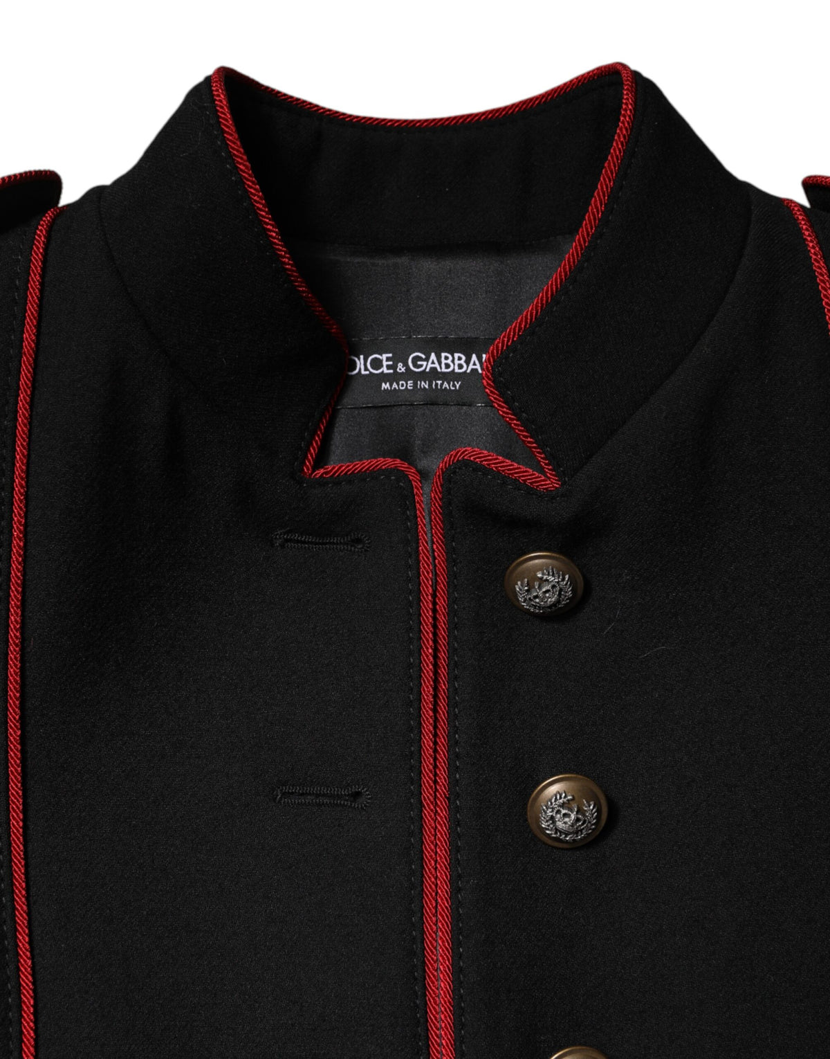 Dolce & Gabbana Black Wool Single Breasted Trench Coat Jacket