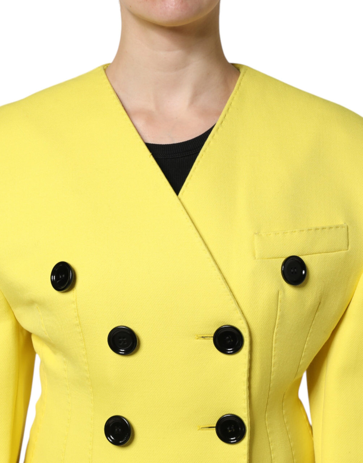Dolce & Gabbana Yellow Double Breasted Trench Coat Jacket