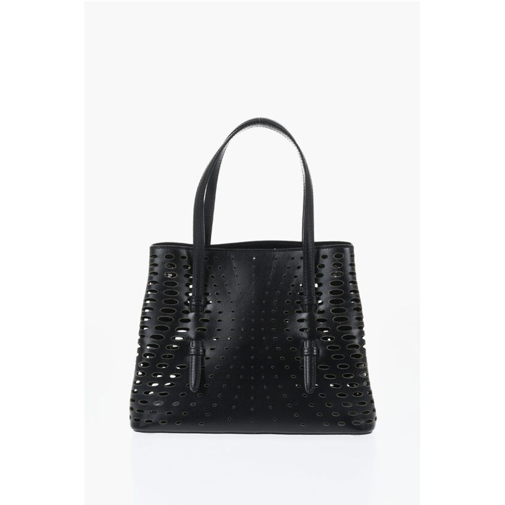 Alaïa Black Leather Tote Bag