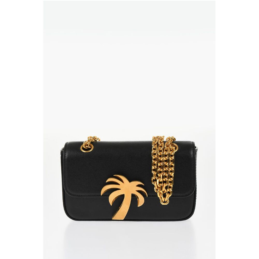 Palm Angels Black Calfskin Shoulder Bag