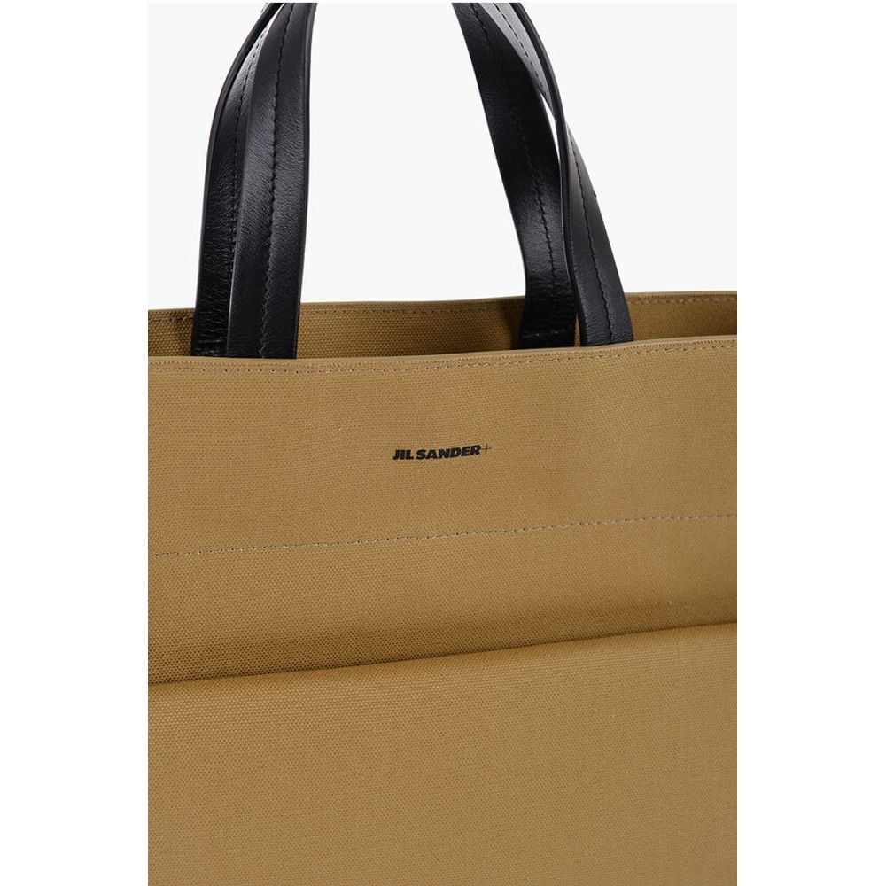Jil Sander Canvas Shopper Bag with External Pocket