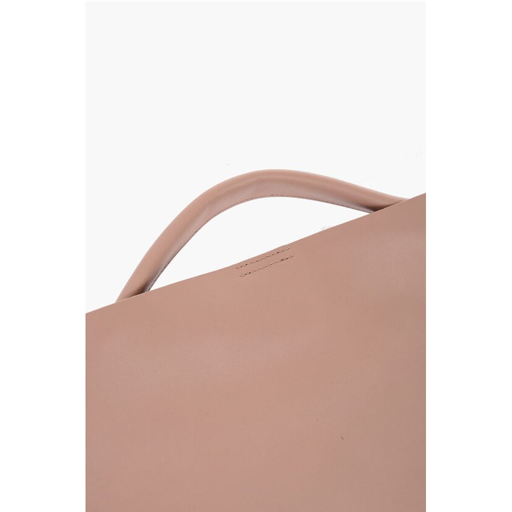Jil Sander Leather Tote Bag with Snap Closure
