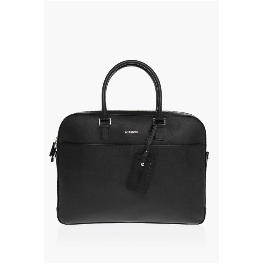 Testoni Black Cowhide Shoulder Bag