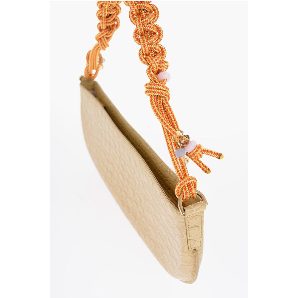 BY FAR Yellow Leather Shoulder Bag