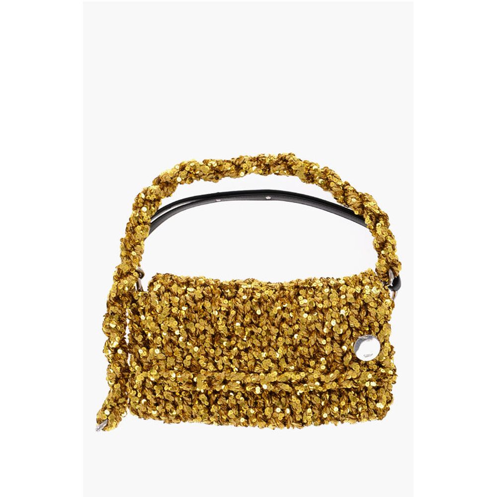 Jil Sander Gold Polyester Clutch Bag