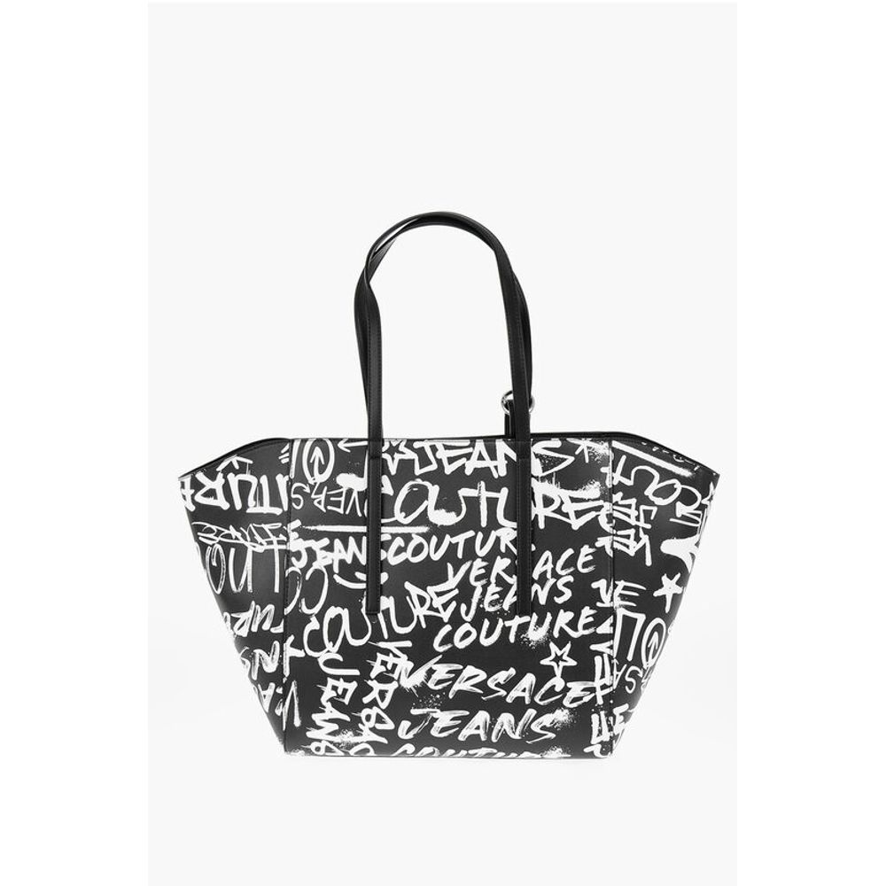 Versace Black And White Polyester Shoulder Bag