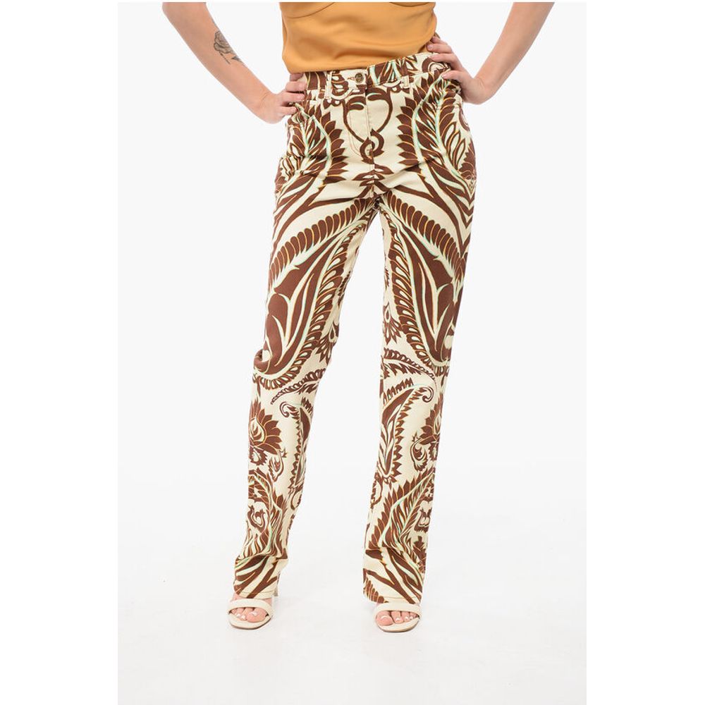 Etro 5-Pocketed Floral Patterned Denim Pants
