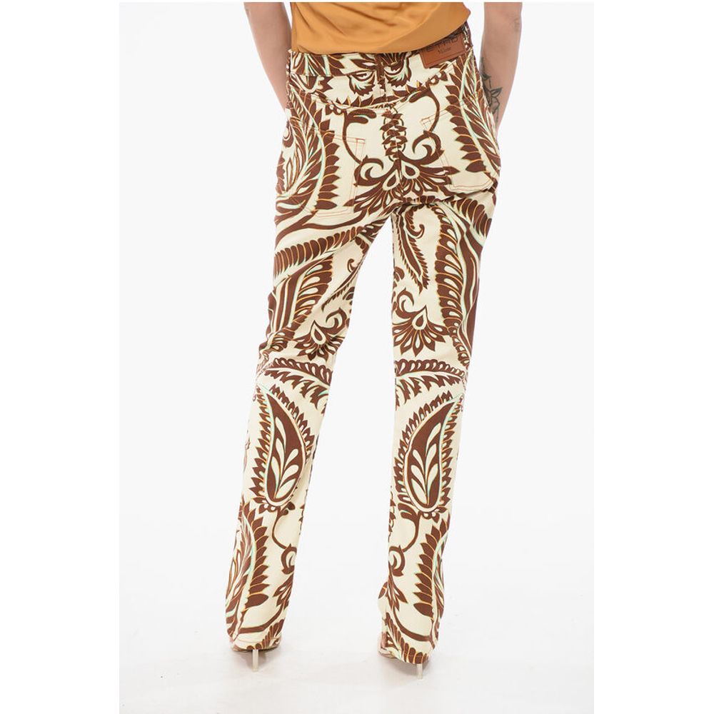 Etro 5-Pocketed Floral Patterned Denim Pants