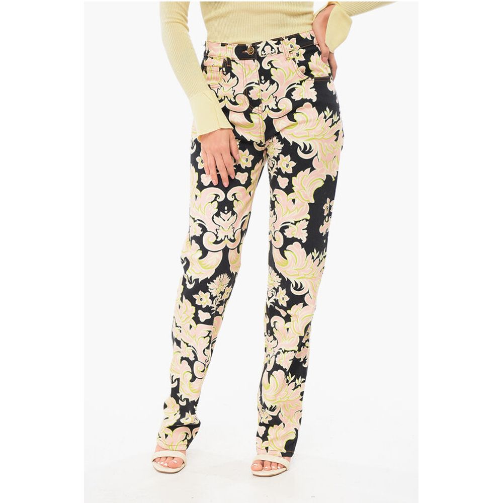 Etro 5-Pocketed Floral Patterned Denim Pants