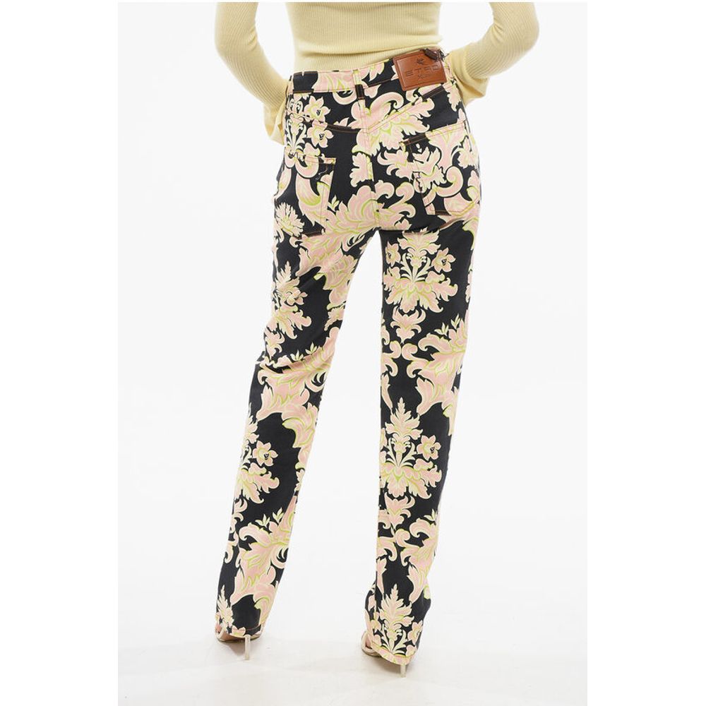 Etro 5-Pocketed Floral Patterned Denim Pants