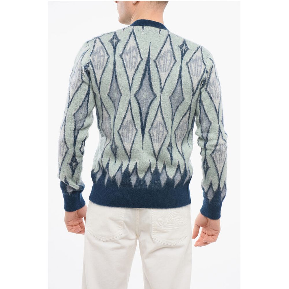 Amiri Diamond Patterned Mohair Blend Cardigan