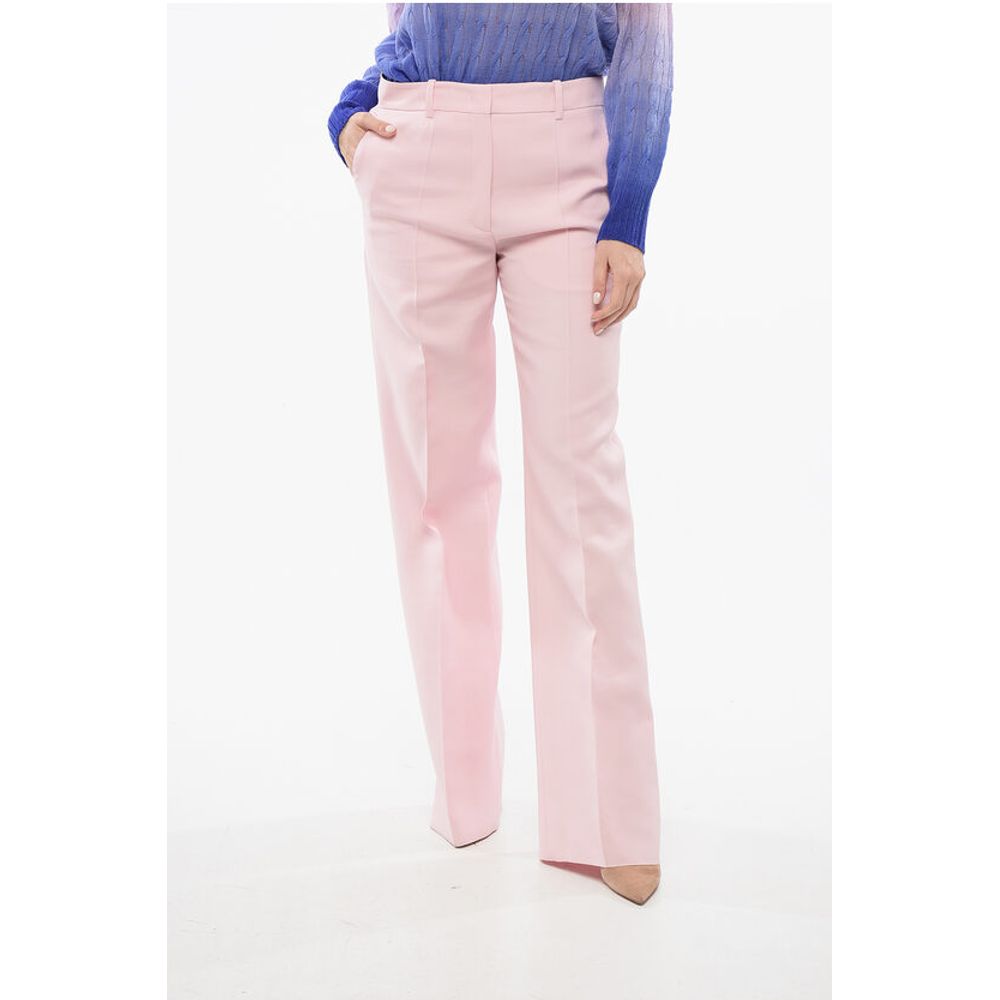 Valentino Crepe Wide Pants with Pleats